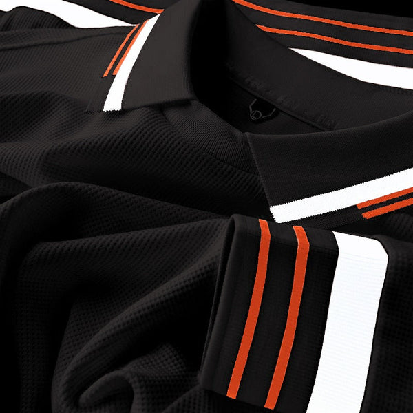 Black Imported Full Sleeve Polo T-Shirt - Merinowear