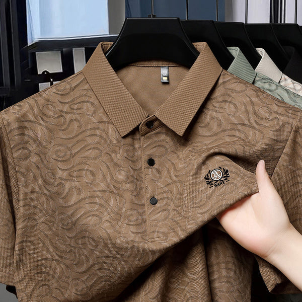 Merinowear Textured Brown Polo T-Shirt – Classic Style, Modern Comfort