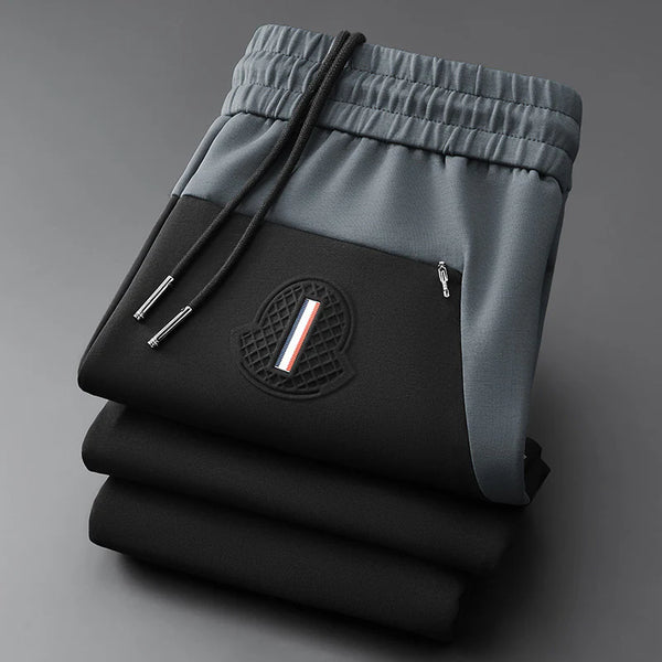 Merinowear Black & Grey Contrast Joggers – Premium Streetwear Comfort