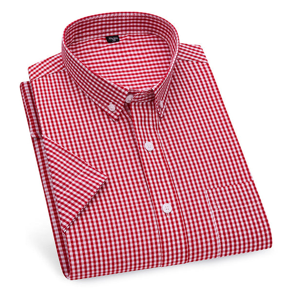 Men's Red Checked Half Sleeve Shirt - Merinowear