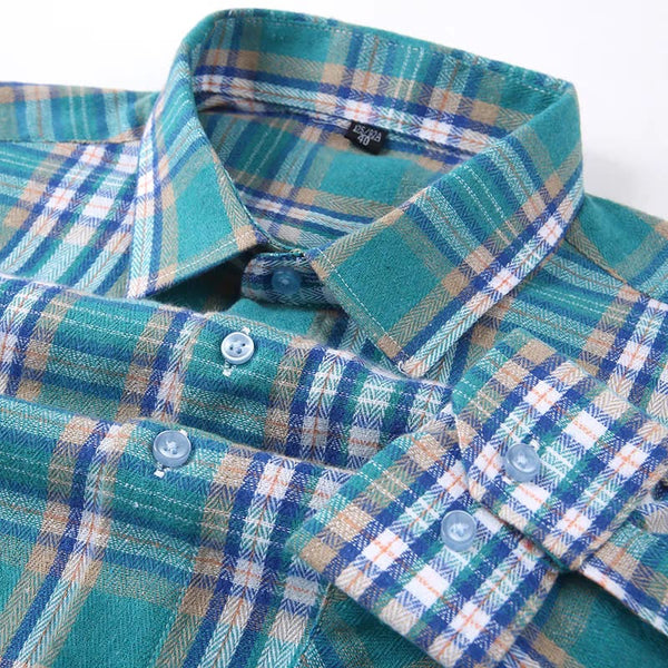 Men's Rama Green Regular Fit Checks Full Sleeve Shirt - Merinowear