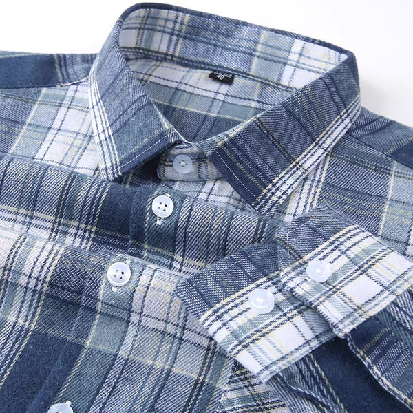Men's Gray Regular Fit Checks Full Sleeve Shirt - Merinowear