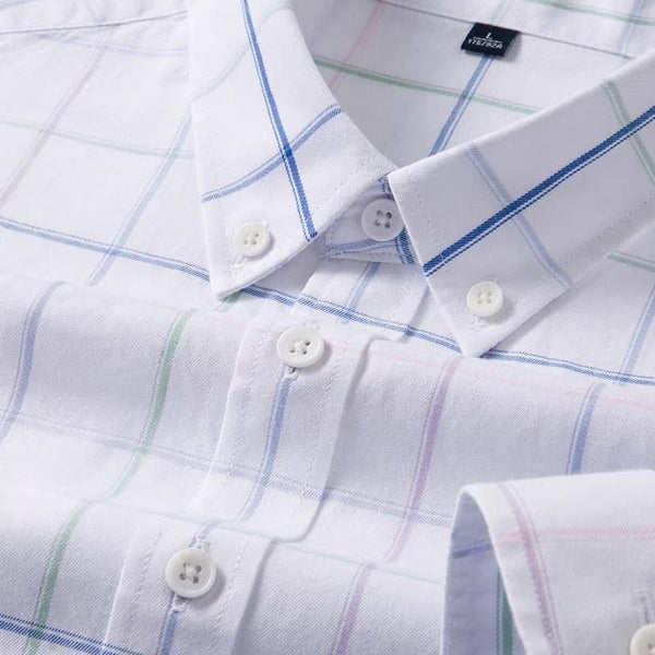 Men's White Checks Full Sleeve Shirt - Merinowear