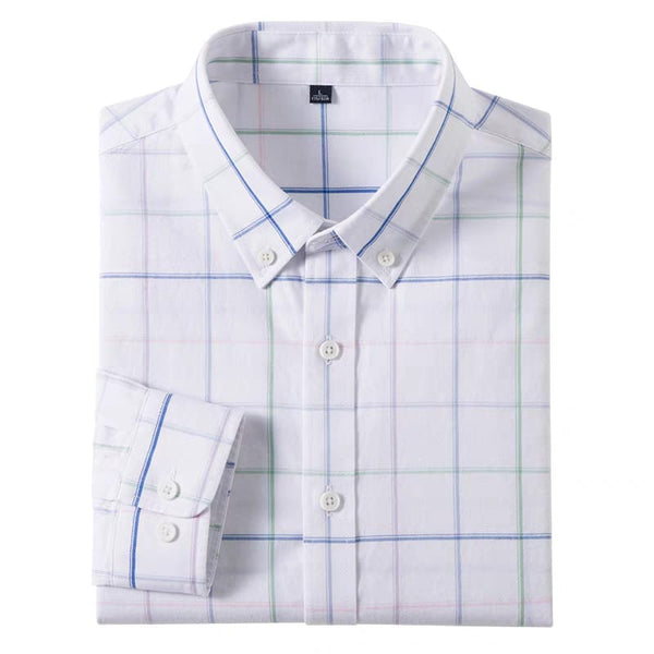 Men's White Checks Full Sleeve Shirt - Merinowear