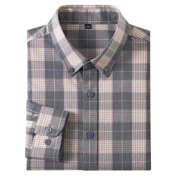 Men's Dark Gray Checks Full Sleeve Shirt - Merinowear