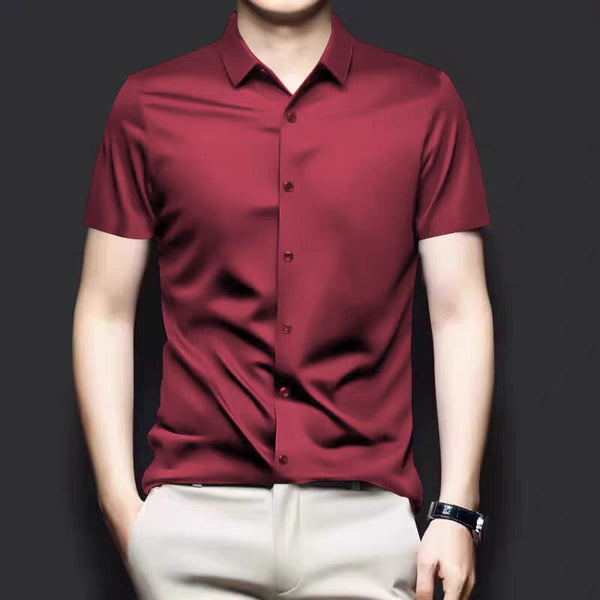 Men's Maroon Shartin Half Sleeve Shirt - Merinowear