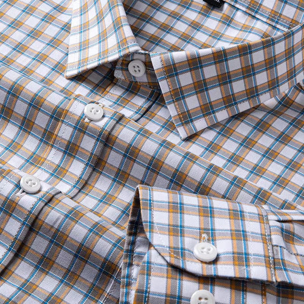 Men's Brown Checks Regular Fit Full Sleeve Shirt - Merinowear