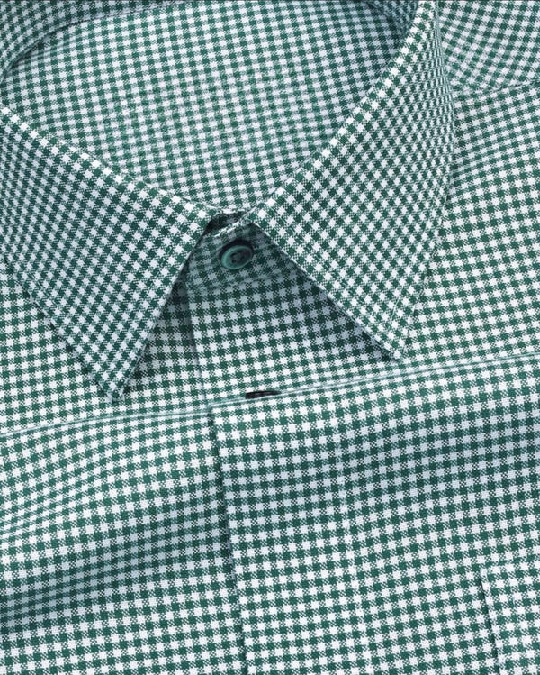 Men's Dark Green Regular Fit Checks Full Sleeve Shirt - Merinowear