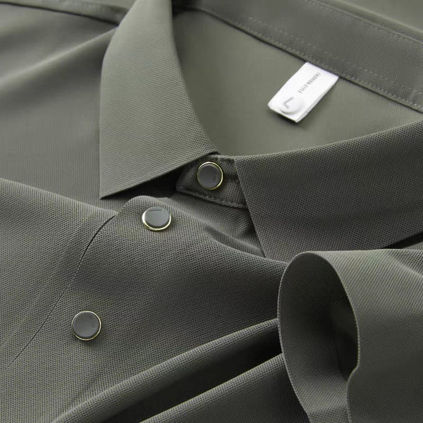 Self Grey Stitchless Half Sleeve Polo T-shirt - Merinowear