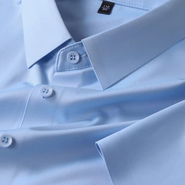 Men's Sky Blue Shatin Half Sleeve Shirt - Merinowear