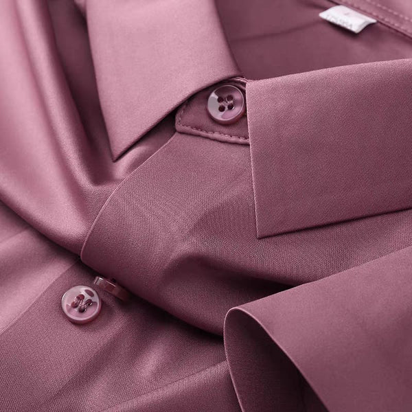 Men's Pink Shatin Half Sleeve Shirt - Merinowear