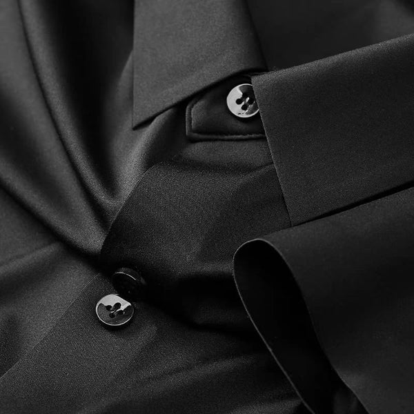 Men's Black Shartin Half Sleeve Shirt - Merinowear