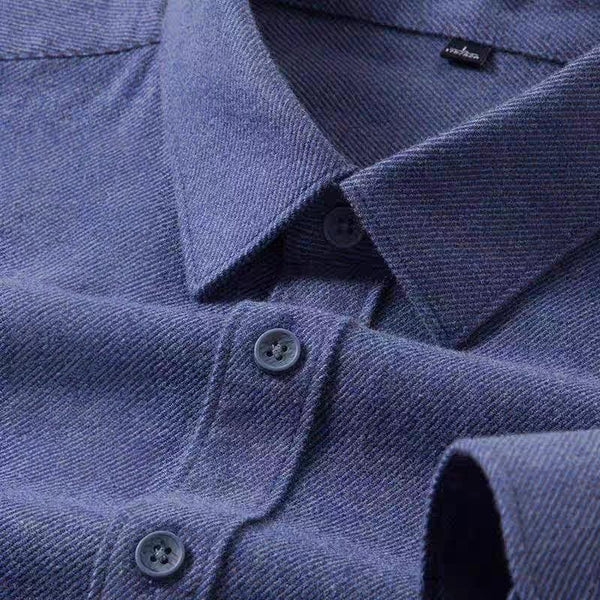 Men's Navy Blue Brushing Regular Fit Full Sleeve Shirt - Merinowear