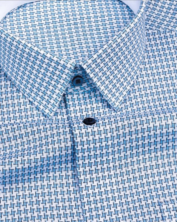 Men's Navy Blue Regular Fit Pure Cotton Shirt - Merinowear