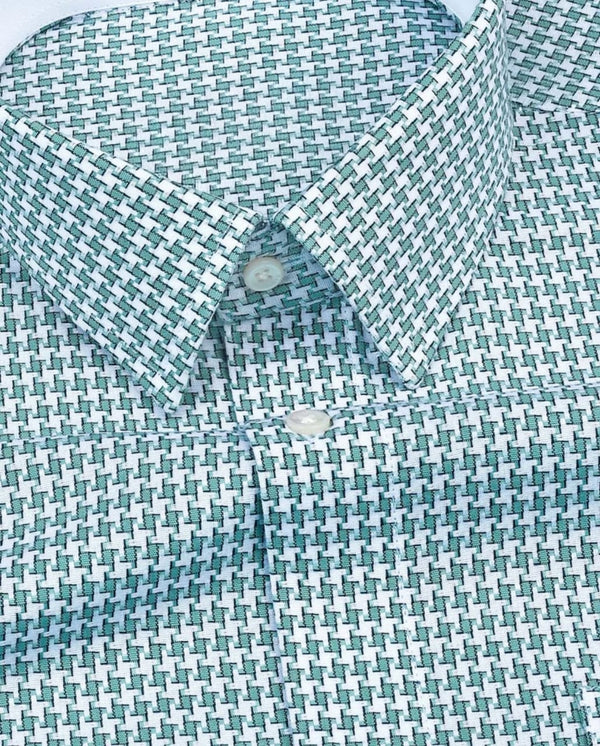 Men's Pista Green Regular Fit Pure Cotton Shirt - Merinowear