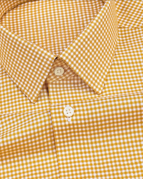 Men's Yellow Regular Fit Checks Full Sleeve Shirt - Merinowear