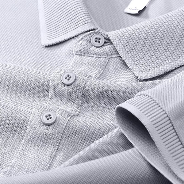 Men's Grey Saltbox Seamless Ribbed Polo T-Shirt - Merinowear