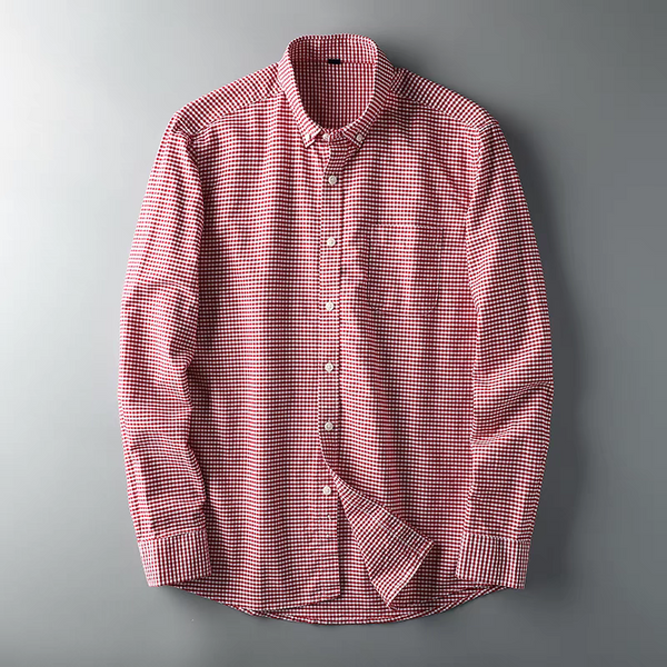 Men's Red Checked Full Sleeve Shirt - Merinowear