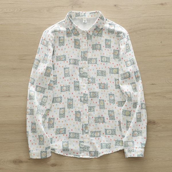 Men's White Printed Regular Fit Full Sleeve Shirts - Merinowear