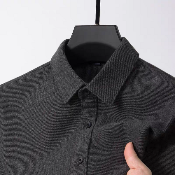 Men's Black Brushing Regular Fit Full Sleeve Shirt - Merinowear