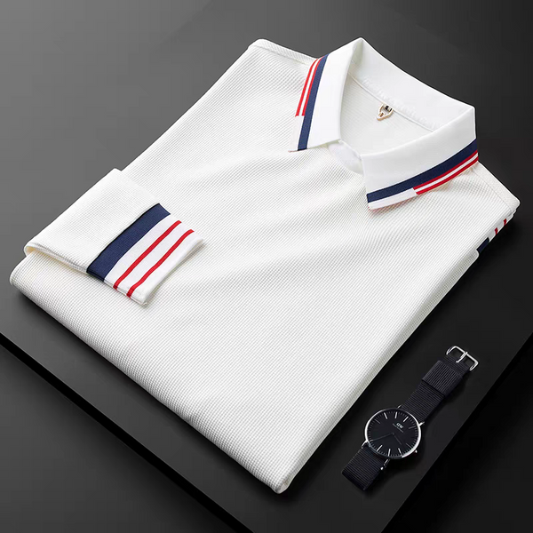 White Imported Full Sleeve Polo T-Shirt - Merinowear