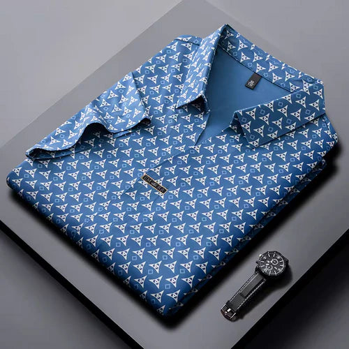 Men's Navy Blue Stitchless Polo T-Shirt - Merinowear