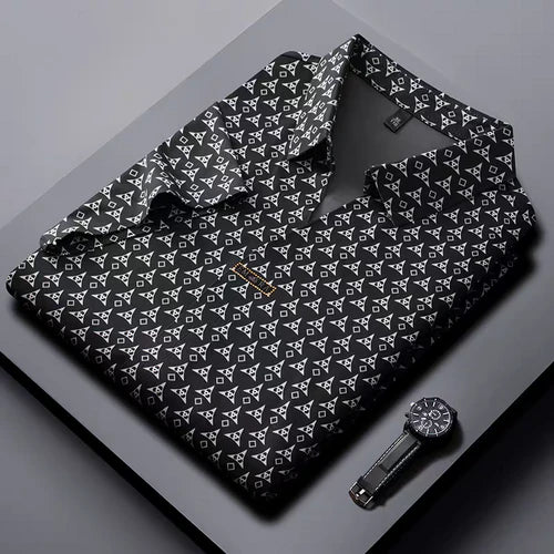 Men's Black Stitchless Polo T-Shirt - Merinowear